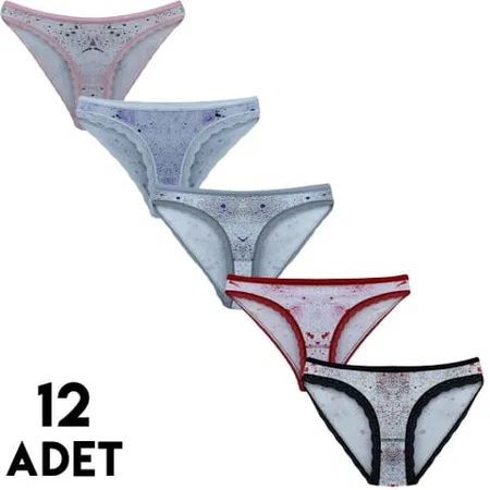 Yüksek Bel Karın Desteği Bikini Külot Tutku 0541 - Karışık Renk