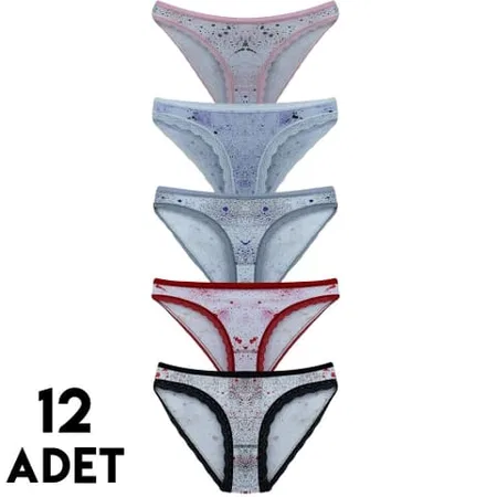 Yüksek Bel Karın Desteği Bikini Külot Tutku 0541 - Karışık Renk