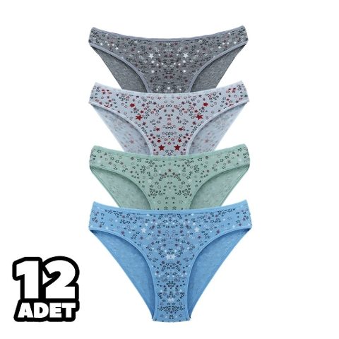 İnce İp Detaylı String Külot Asorti Tutku 0578 - Asorti