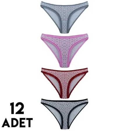 Desenli Yüksek Bel Bikini Külot Tutku 0586 - Karışık Renk