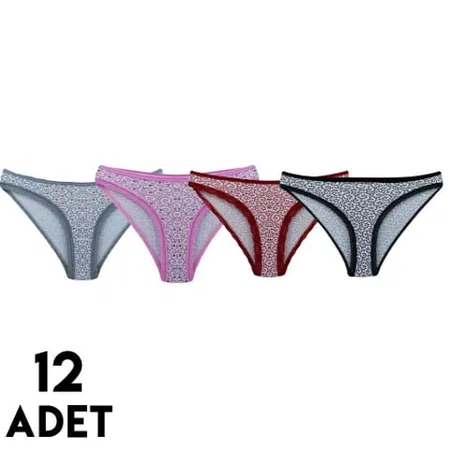 Desenli Yüksek Bel Bikini Külot Tutku 0586 - Karışık Renk