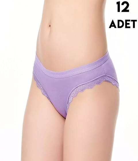 Dantel Detaylı Yüksek Bel Bikini Külot Tutku 0772