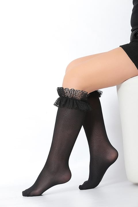 Kaydırmaz Tabanlı Mikro Çocuk Dizaltı Çorap Siyah Daymod 2212002 - 2