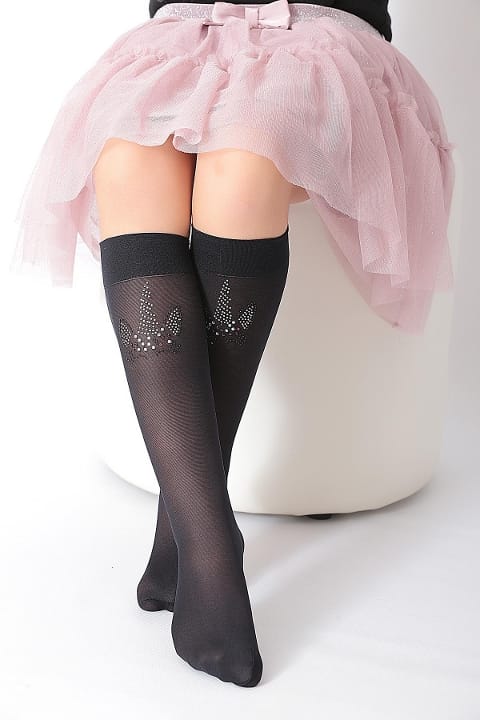 Kaydırmaz Tabanlı Unicorn Desenli Çocuk Dizaltı Çorap Daymod 2242006 - Siyah