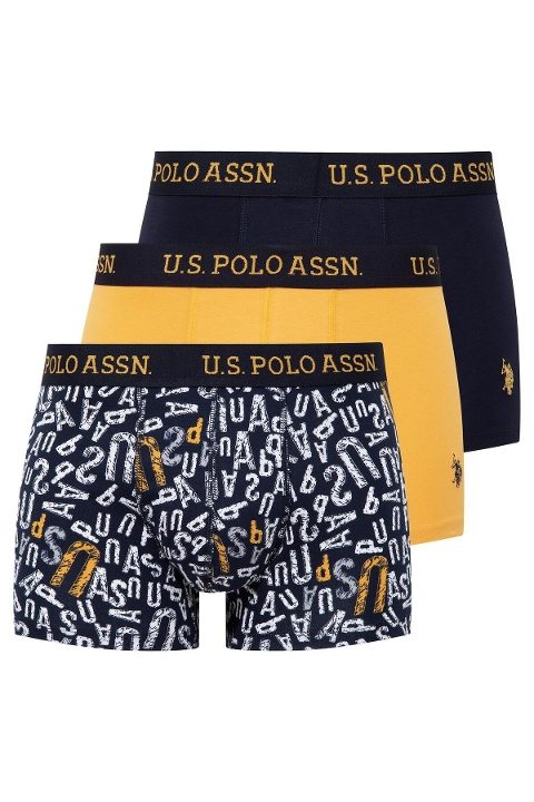 Pamuklu Esnek Bel Lastiği 3'Lü Erkek Boxer U.S. Polo Assn. 80497 - Lacivert