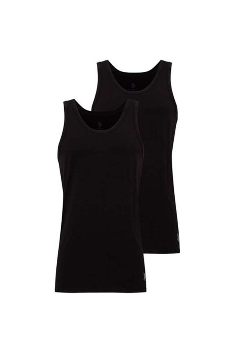 Pamuklu Ribana Erkek Atlet Siyah Us. POLO Assn. 90000 - Siyah