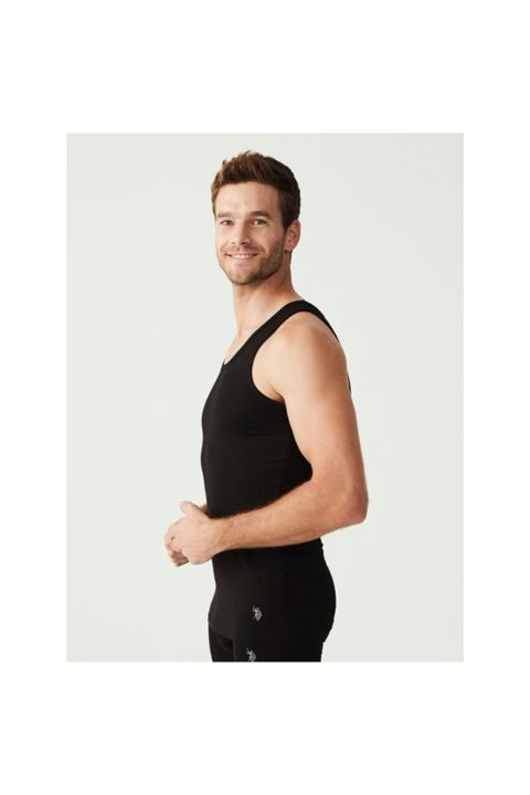 Pamuklu Ribana Erkek Atlet Siyah Us. POLO Assn. 90000 - Siyah