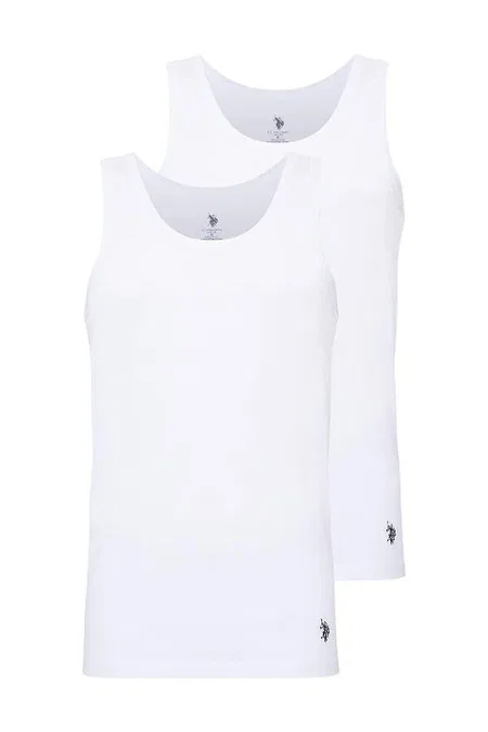 Pamuklu Ribana Erkek Atlet Siyah Us. POLO Assn. 90000 - Beyaz
