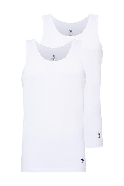 Pamuklu Ribana Erkek Atlet Siyah Us. POLO Assn. 90000 - Beyaz