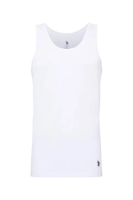 Pamuklu Ribana Erkek Atlet Siyah Us. POLO Assn. 90000 - Beyaz