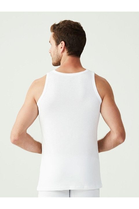 Pamuklu Ribana Erkek Atlet Siyah Us. POLO Assn. 90000 - Beyaz