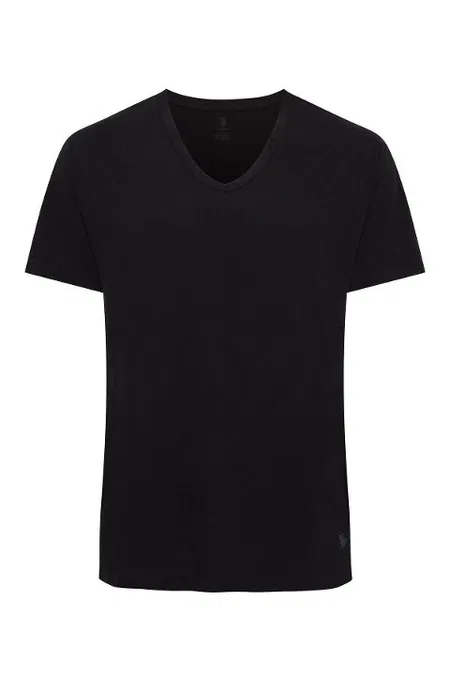 Pamuklu V Yaka Erkek Atlet Siyah 2Li U.S. Polo Assn. 90001 - Siyah