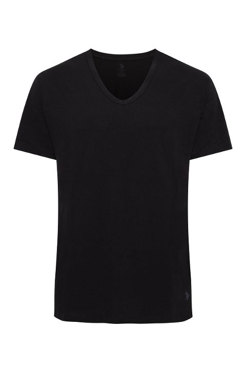 Pamuklu V Yaka Erkek Atlet Siyah 2Li U.S. Polo Assn. 90001 - Siyah
