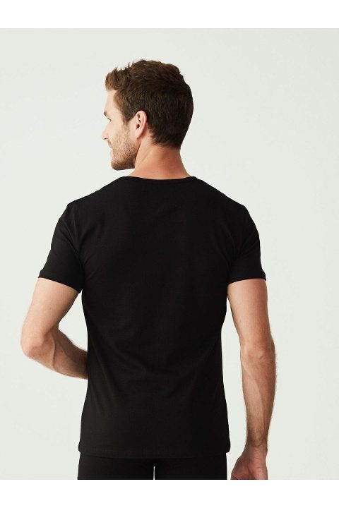 Pamuklu V Yaka Erkek Atlet Siyah 2Li U.S. Polo Assn. 90001 - Siyah