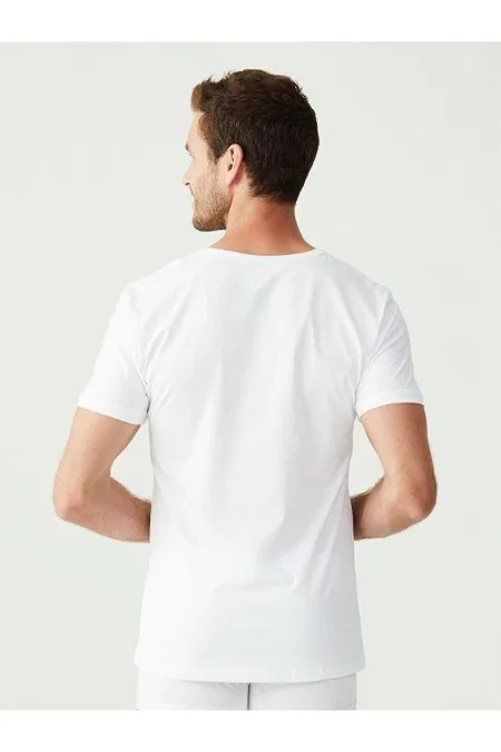 Pamuklu V Yaka Erkek Atlet Siyah 2Li U.S. Polo Assn. 90001 - Beyaz