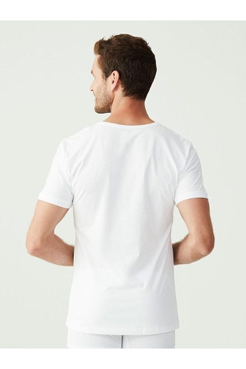 Pamuklu V Yaka Erkek Atlet Siyah 2Li U.S. Polo Assn. 90001 - Beyaz