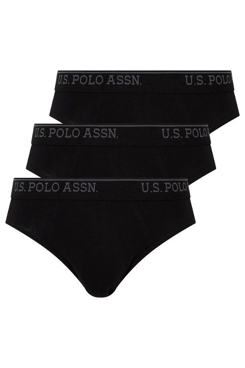 Pamuklu Lastikli Erkek Slip Takımı Us. POLO Assn. 90003 - Siyah