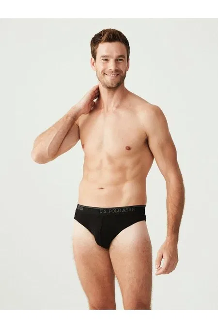Pamuklu Lastikli Erkek Slip Takımı Us. POLO Assn. 90003 - Siyah