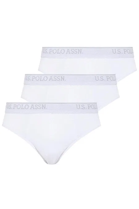 Pamuklu Lastikli Erkek Slip Takımı Us. POLO Assn. 90003 - Beyaz