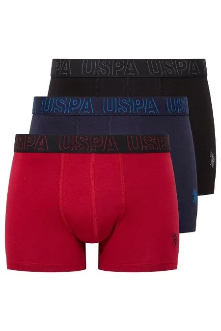 Pamuklu Esnek Bel Lastiği 3'lü Boxer Us. POLO Assn. 80518 - Bordo