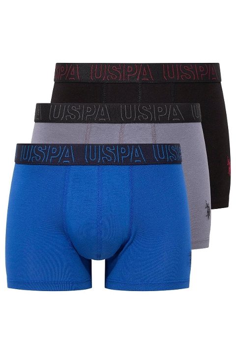 Pamuklu Esnek Bel Lastiği 3'lü Boxer Us. POLO Assn. 80518