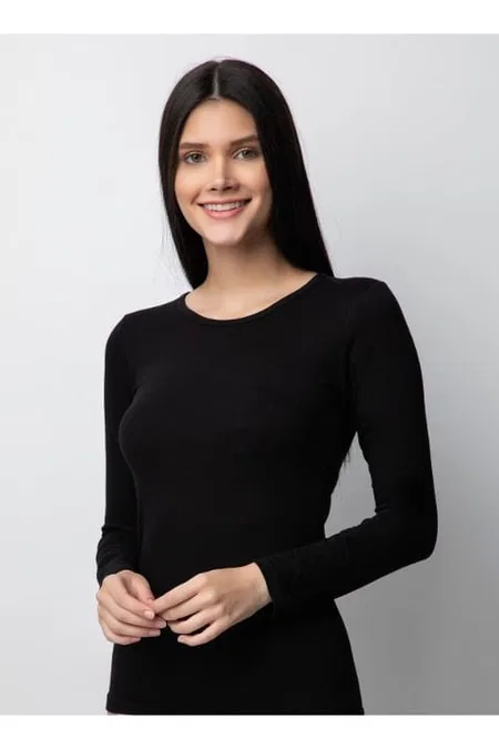 Uzun Kollu Nefes Alan Body Kadın Donex 3225 - Siyah