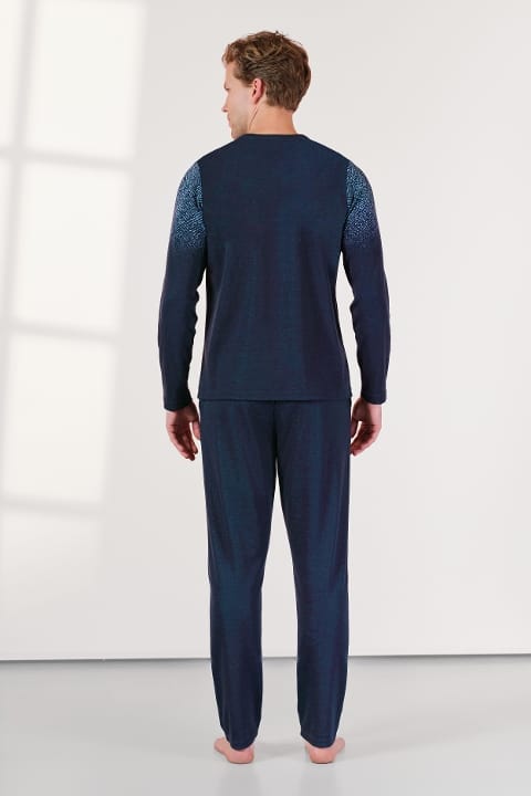 Doreanse Uzun Kollu Pamuklu Lacivert Erkek Pijama Takımı Doreanse 25K4534 - Görsel 2
