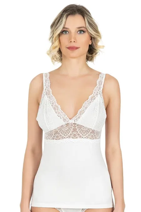 Kalın Askılı V Yaka Pamuklu Modal Kadın Atlet Özkan 26851 - 2