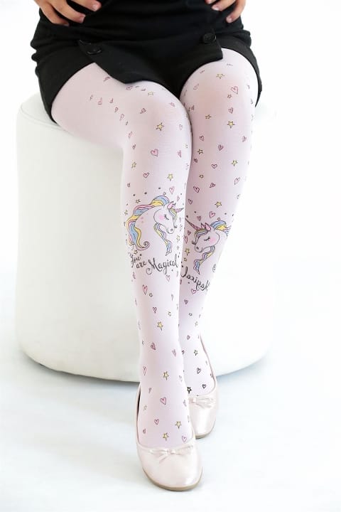 Kaydırmaz Tabanlı Pamuklu Çocuk Külotlu Çorap Daymod 2142063 - Beyaz