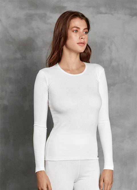 Termal Nefes Alan Kadın T-Shirt Doreanse 8583 - Ekru