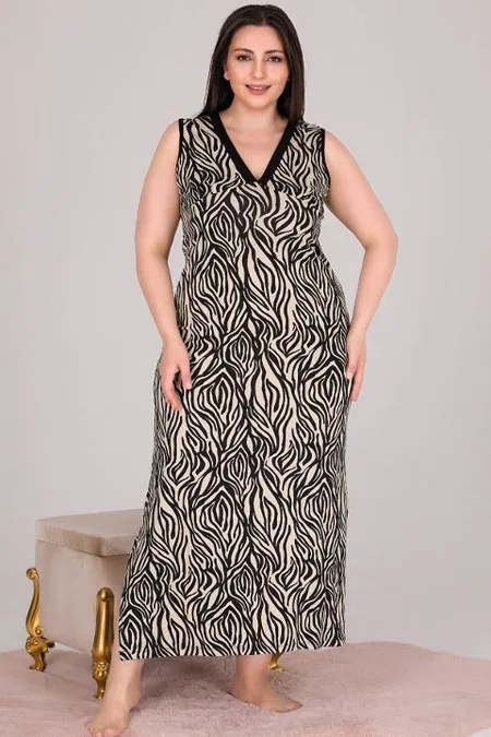 Viskon Kumaş Büyük Beden Anne Elbise Lady 7247 - Siyah