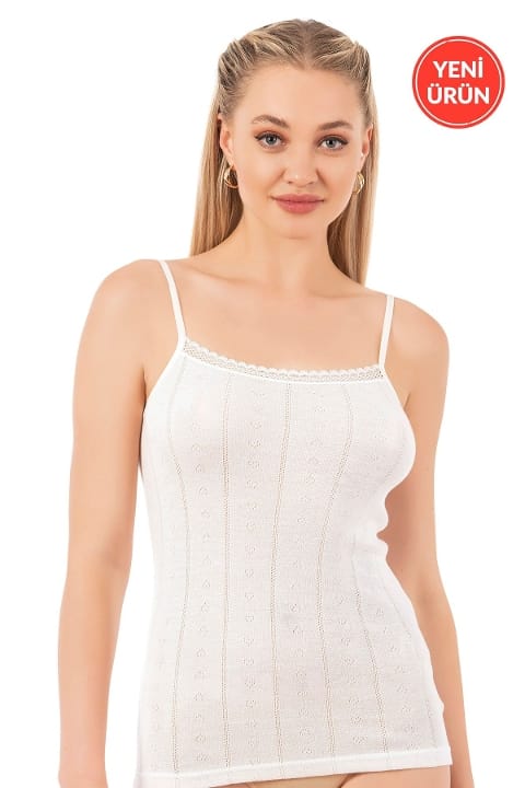 Esnek İp Askılı Ribana Atlet Özkan 27106 - Beyaz