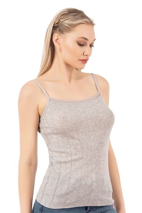 Esnek İp Askılı Ribana Atlet Özkan 27106 - Gri