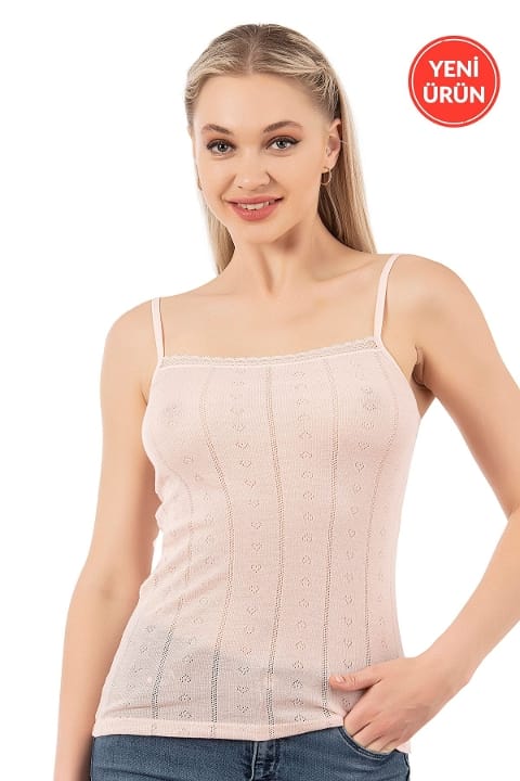 Esnek İp Askılı Ribana Atlet Özkan 27106 - Somon