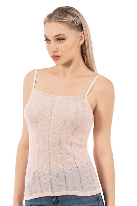 Esnek İp Askılı Ribana Atlet Özkan 27106 - Somon