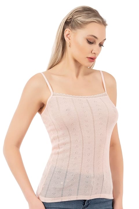 Esnek İp Askılı Ribana Atlet Özkan 27106 - Somon