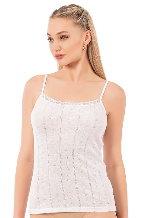 Esnek İp Askılı Ribana Atlet Özkan 27106 - Ekru