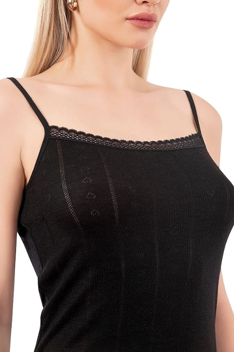 Esnek İp Askılı Ribana Atlet Özkan 27106 - Siyah