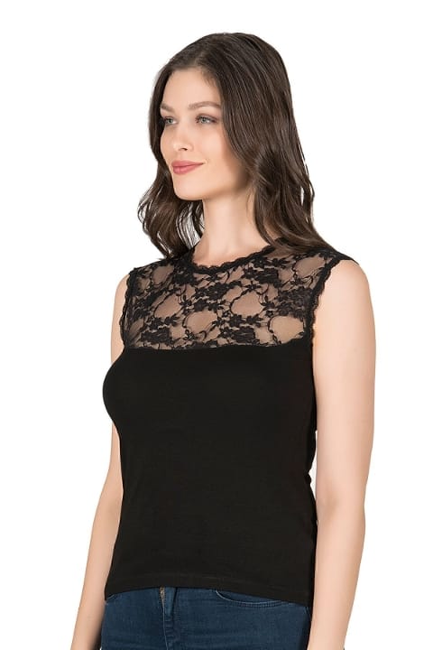 Dantelli Viskon Sıfır Kol Kadın Atlet Özkan 7365 - 2