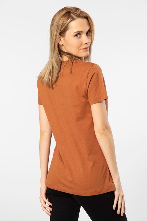 Wtshirt Pamuklu Mor Bisiklet Yaka Kısa Kollu Kadın Tişört Wtshirt London - Görsel 3