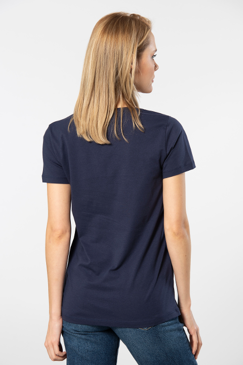 Pamuklu Derin V Yaka Kadın Atlet Wtshirt 1234 - Lacivert