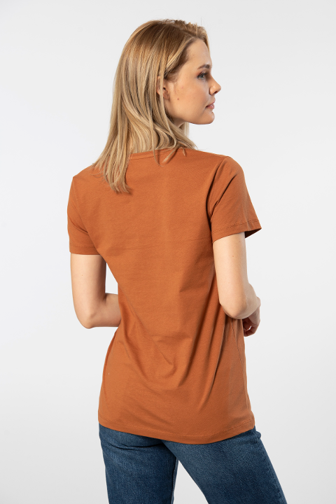 Pamuklu Nefes Alan Kısa Kollu Kadın Tişört Wtshirt 1234 - 2