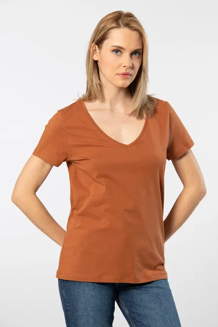 Wtshirt Pamuklu Nefes Alan Kısa Kollu Kadın Tişört Wtshirt 1234 - Görsel 3