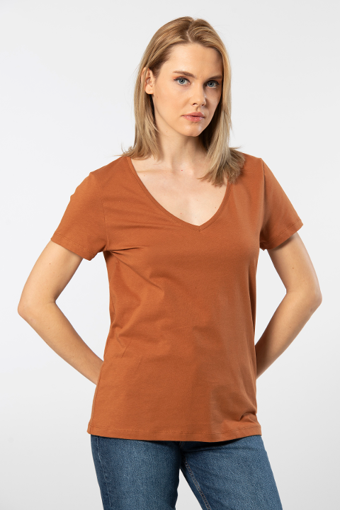 Wtshirt Pamuklu Nefes Alan Kısa Kollu Kadın Tişört Wtshirt 1234 - Görsel 3