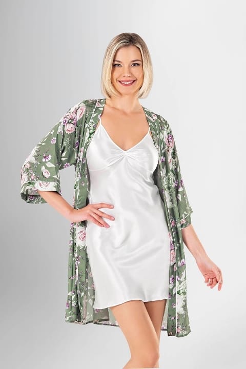 Büzgülü Yaka Kısa Gecelik Takımı Ahu 1961