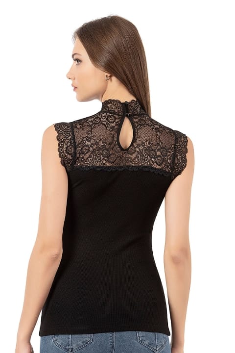 Dantel Detaylı Esnek Kadın Atlet Özkan 27055 - 2