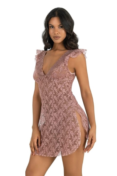 Yanları Açık Kısa Tül Gecelik Ahu 4205