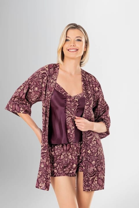 Yarım Kollu Şort Gecelik Takımı Yeşil Ahu 1919