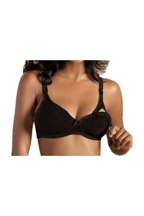 Pamuklu Astar Emzirme Sütyeni Yeni İnci 1652 - Siyah