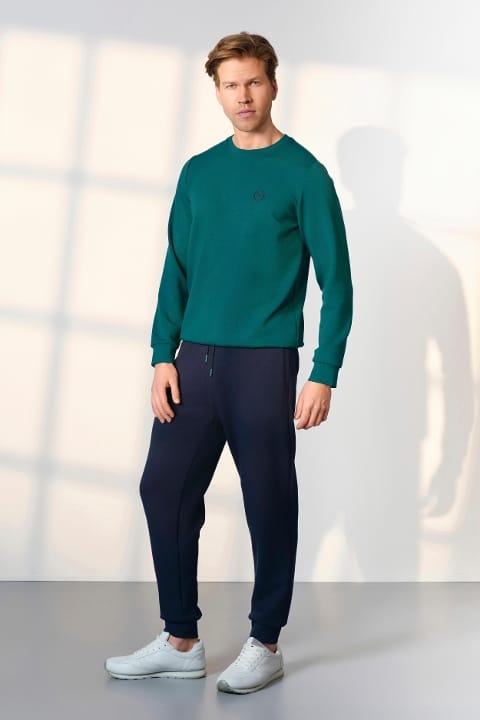 Pamuklu Elastan Yeşil Erkek Eşofman Takımı Doreanse 254549